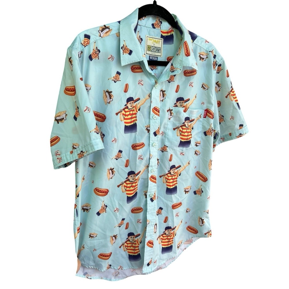 RSVLTS Sandlot Movie Shirt Men's Medium The Great‎ Hambino Baseball Button Up